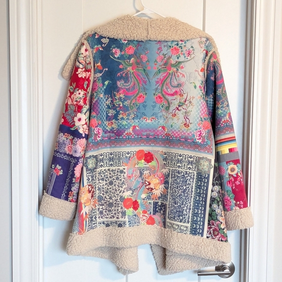 Johnny Was Anna Open Front Sherpa Jacket sz S/M - Picture 6 of 10